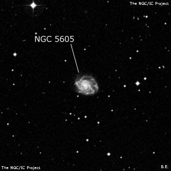NGC 5605 - спиральная галактика с баром. Описание NGC 5605:, Галактика в созвездии Весы