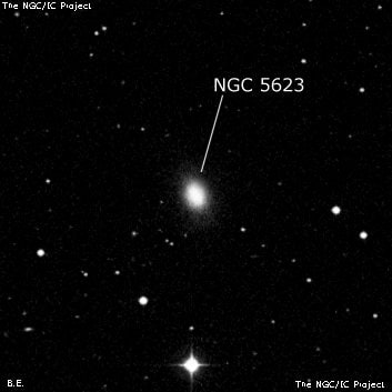 NGC 5623 - эллиптическая галактика. Описание NGC 5623:, Галактика в созвездии Волопас