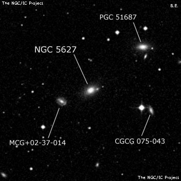 NGC 5627 - линзовидная галактика. Описание NGC 5627:, Галактика в созвездии Волопас
