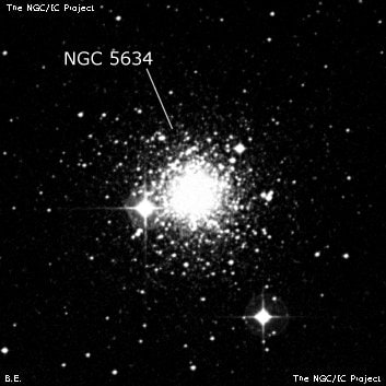 NGC 5634 - шаровое скопление звёзд. Описание NGC 5634:, Шаровое скопление в созвездии Дева