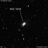 NGC 5654 - спиральная галактика с баром. Описание NGC 5654:, Галактика в созвездии Волопас