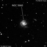 NGC 5660 - спиральная галактика с баром. Описание NGC 5660:, Галактика в созвездии Волопас
