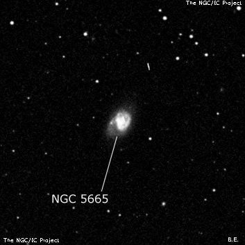 NGC 5665 - спиральная галактика с баром. Описание NGC 5665:, Галактика в созвездии Волопас