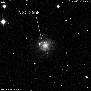 NGC 5668 - спиральная галактика. Описание NGC 5668:, Галактика в созвездии Дева