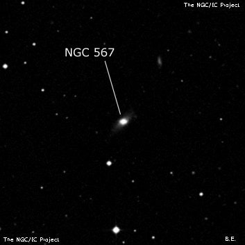 NGC 567 - линзовидная галактика. Описание NGC 567:, Галактика в созвездии Кит