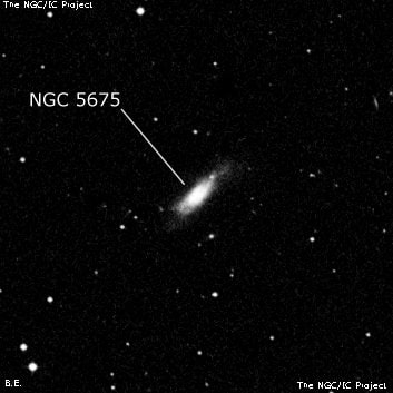 NGC 5675 - спиральная галактика с баром. Описание NGC 5675:, Галактика в созвездии Волопас