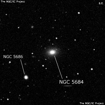 NGC 5684 - линзовидная галактика. Описание NGC 5684:, Галактика в созвездии Волопас