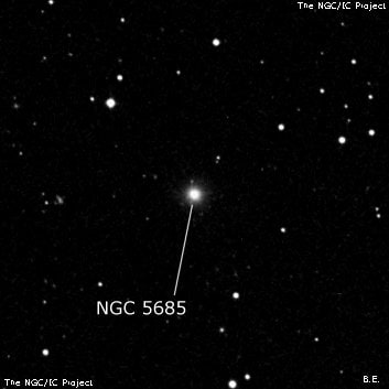 NGC 5685 - эллиптическая галактика. Описание NGC 5685:, Галактика в созвездии Волопас