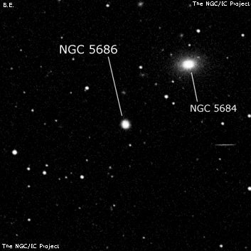 NGC 5686 - спиральная галактика. Описание NGC 5686:, Галактика в созвездии Волопас