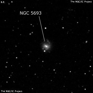 NGC 5693 - спиральная галактика с баром. Описание NGC 5693:, Галактика в созвездии Волопас