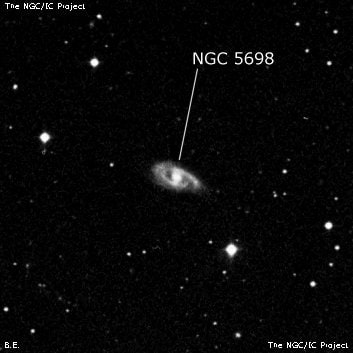 NGC 5698 - спиральная галактика с баром. Описание NGC 5698:, Галактика в созвездии Волопас
