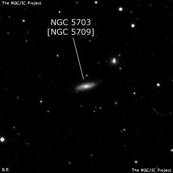 NGC 5703 - спиральная галактика с баром. Описание NGC 5703:, Объект глубокого космоса в созвездии Волопас