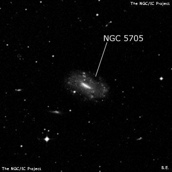 NGC 5705 - спиральная галактика с баром. Описание NGC 5705:, Галактика в созвездии Дева