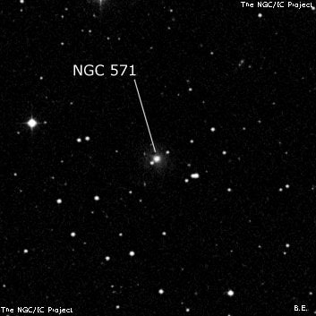 NGC 571 - галактика. Описание NGC 571:, Галактика в созвездии Рыбы