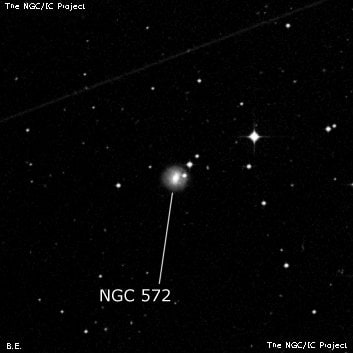 NGC 572 - спиральная галактика с баром. Описание NGC 572:, Галактика в созвездии Скульптор