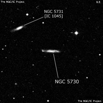 NGC 5730 - галактика неправильной формы. Описание NGC 5730:, Галактика в созвездии Волопас