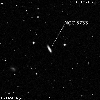 NGC 5733 - спиральная галактика. Описание NGC 5733:, Галактика в созвездии Дева