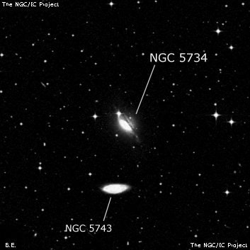 NGC 5734 - линзовидная галактика. Описание NGC 5734:, Галактика в созвездии Весы