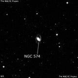 NGC 574 - спиральная галактика с баром. Описание NGC 574:, Галактика в созвездии Скульптор