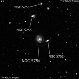 NGC 5754 - спиральная галактика с баром. Описание NGC 5754:, Галактика в созвездии Волопас