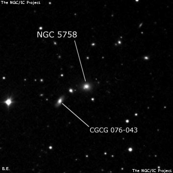 NGC 5758 - галактика. Описание NGC 5758:, Галактика в созвездии Волопас