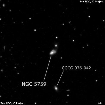 NGC 5759 - галактика неправильной формы. Описание NGC 5759:, Галактика в созвездии Волопас