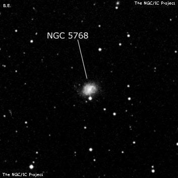 NGC 5768 - спиральная галактика. Описание NGC 5768:, Галактика в созвездии Весы