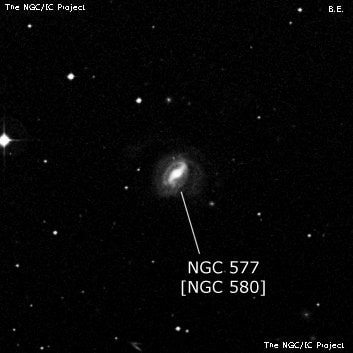 NGC 577 - спиральная галактика с баром. Описание NGC 577:, Объект глубокого космоса в созвездии Кит