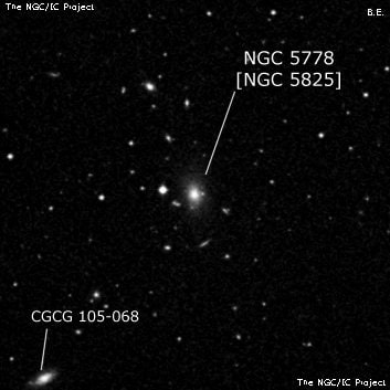 NGC 5778 - эллиптическая галактика. Описание NGC 5778:, Объект глубокого космоса в созвездии Волопас