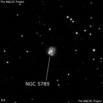 NGC 5789 - спиральная галактика с баром. Описание NGC 5789:, Галактика в созвездии Волопас