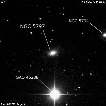 NGC 5797 - линзовидная галактика. Описание NGC 5797:, Галактика в созвездии Волопас