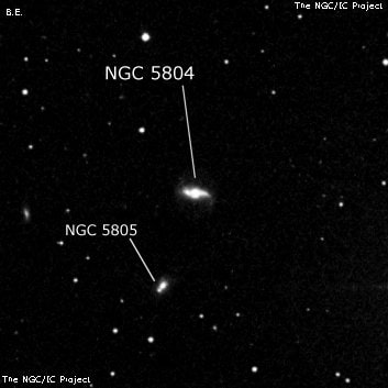 NGC 5804 - спиральная галактика с баром. Описание NGC 5804:, Галактика в созвездии Волопас