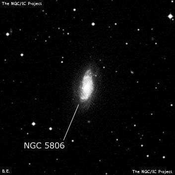 NGC 5806 - спиральная галактика с баром. Описание NGC 5806:, Галактика в созвездии Дева