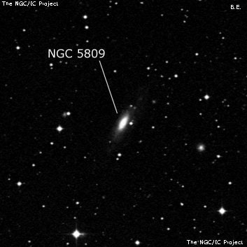 NGC 5809 - линзовидная галактика. Описание NGC 5809:, Галактика в созвездии Весы