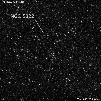 NGC 5822 - рассеянное скопление звёзд. Описание NGC 5822:, Рассеянное скопление в созвездии Волк