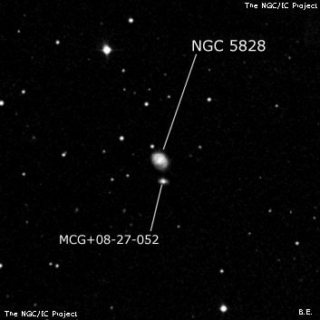 NGC 5828 - спиральная галактика. Описание NGC 5828:, Галактика в созвездии Волопас