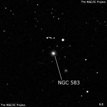 NGC 583 - спиральная галактика с баром. Описание NGC 583:, Галактика в созвездии Кит