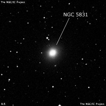 NGC 5831 - эллиптическая галактика. Описание NGC 5831:, Галактика в созвездии Дева