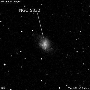 NGC 5832 - спиральная галактика с баром. Описание NGC 5832:, Галактика в созвездии Малая Медведица