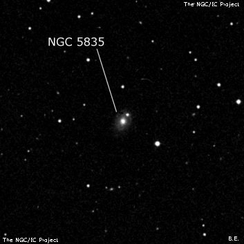 NGC 5835 - спиральная галактика. Описание NGC 5835:, Галактика в созвездии Волопас