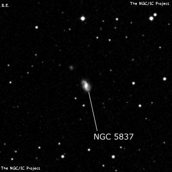 NGC 5837 - спиральная галактика с баром. Описание NGC 5837:, Галактика в созвездии Волопас