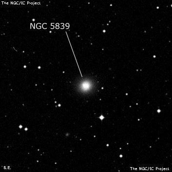 NGC 5839 - линзовидная галактика. Описание NGC 5839:, Галактика в созвездии Дева