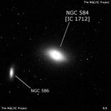 NGC 584 - эллиптическая галактика. Описание NGC 584:, Галактика в созвездии Кит