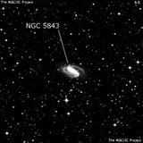 NGC 5843 - спиральная галактика с баром. Описание NGC 5843:, Галактика в созвездии Волк