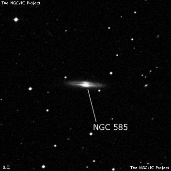 NGC 585 - спиральная галактика. Описание NGC 585:, Галактика в созвездии Кит