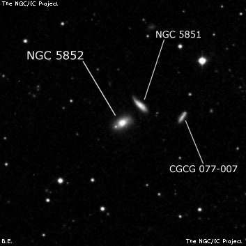 NGC 5852 - спиральная галактика. Описание NGC 5852:, Галактика в созвездии Волопас