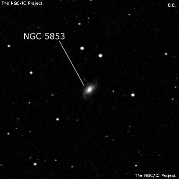 NGC 5853 - спиральная галактика с баром. Описание NGC 5853:, Галактика в созвездии Волопас
