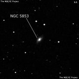 NGC 5853 - спиральная галактика с баром. Описание NGC 5853:, Галактика в созвездии Волопас