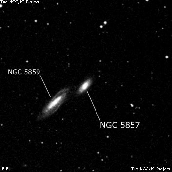 NGC 5857 - спиральная галактика с баром. Описание NGC 5857:, Галактика в созвездии Волопас