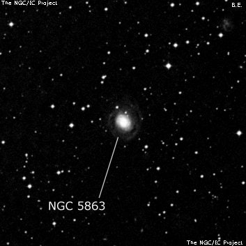 NGC 5863 - спиральная галактика с баром. Описание NGC 5863:, Галактика в созвездии Весы